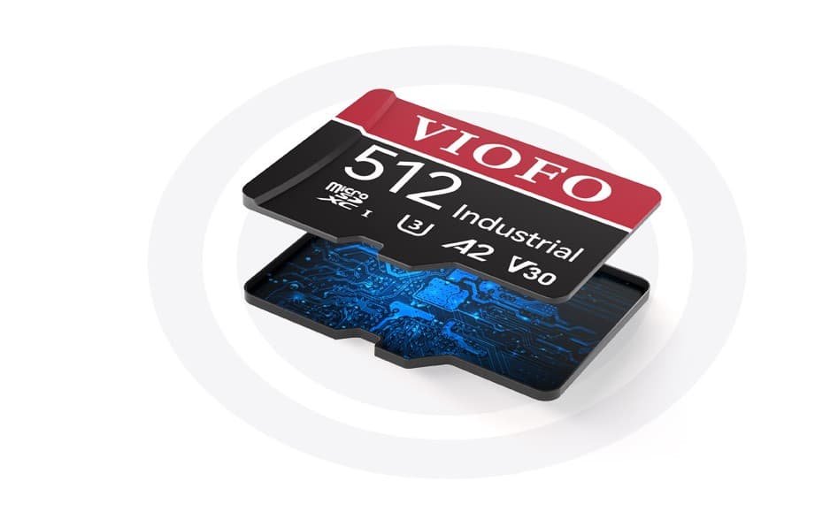 Oryginalna karta pamięci VIOFO micro SD 512GB INDUSTRIAL, microSDXC I U3 A2 V30, Ultra HD 4K - dedykowana do kamer samochodowych
