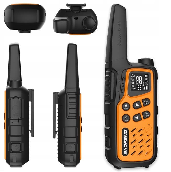 BAOFENG BF-25E ORANGE Twin Pack krótkofalówki PMR bez zezwoleń [zestaw 2szt.]  - walkie talkie, PMR 446