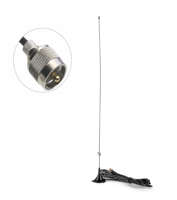 Moonraker MRM-100P dyskretna antena VHF UHF 144/430MHz długość 55cm, podstawa magnetyczna z cienkim kablem 4m, wtyk UC-1