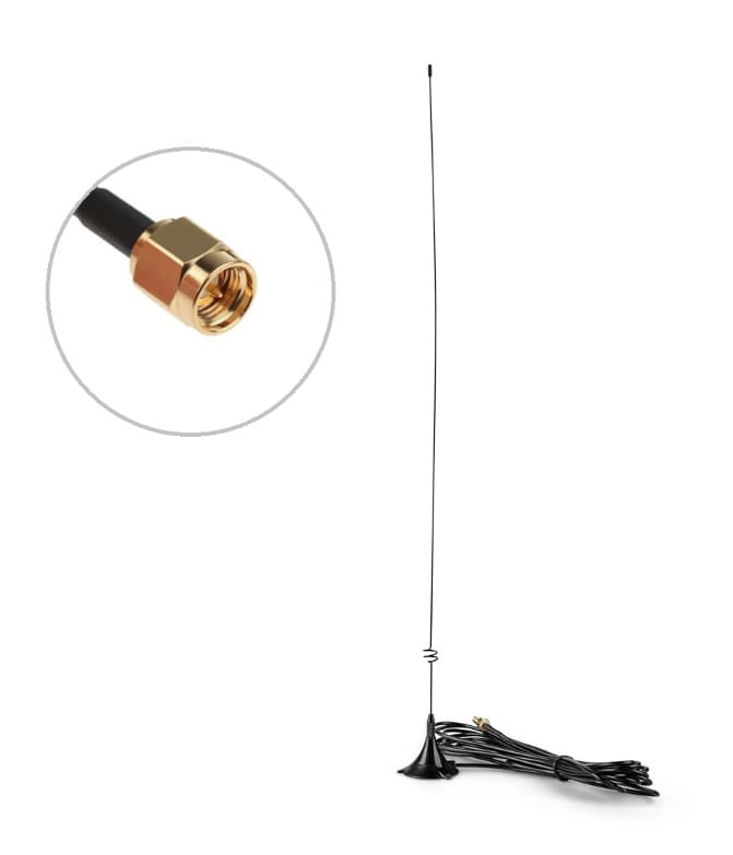 Moonraker MRM-100S dyskretna antena VHF UHF 144/430MHz długość 55cm, podstawa magnetyczna z cienkim kablem 4m, wtyk SMA