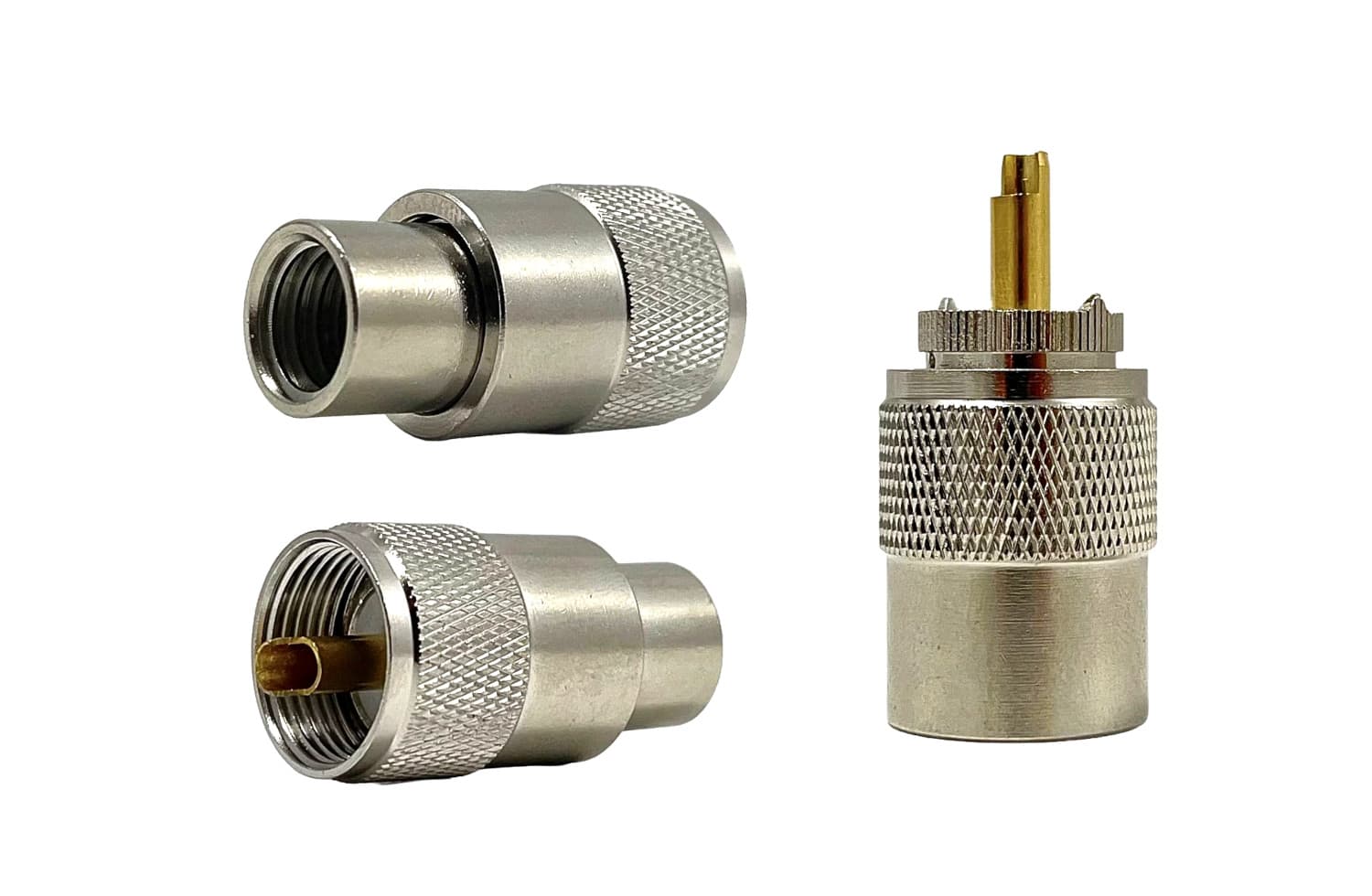Wtyk UC-1 PL-259/9 PTFE/Gold na gruby przewód RG-213, RF-10, H-1000, HyperFlex 10, Airborne 10 Team HQ - teflonowy długi