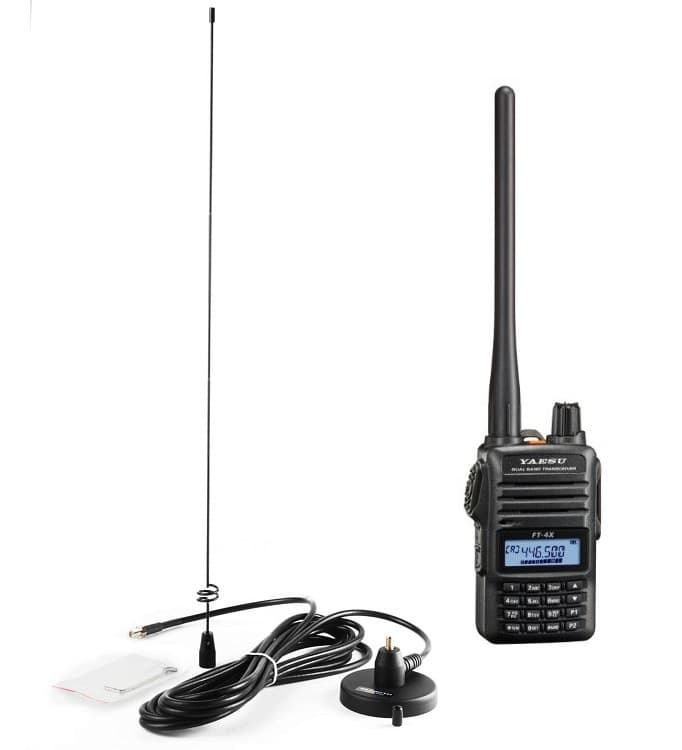 Zestaw YAESU FT-4XE radio przenośne 5W VHF/UHF + antena na magnesie Diamond MR-77SJ 50cm
