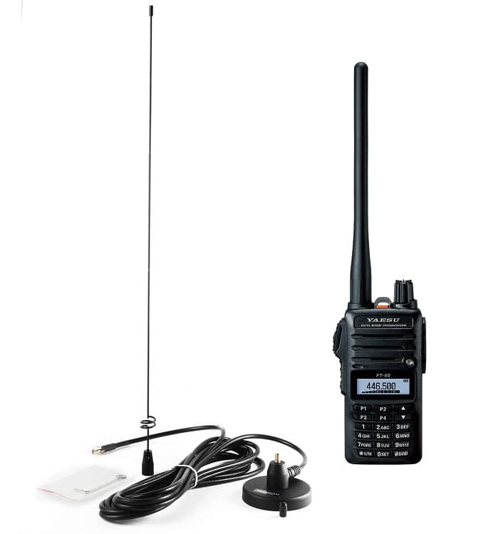 Zestaw YAESU FT-65E radio przenośne 5W VHF/UHF + antena na magnesie Diamond MR-77SJ 50cm