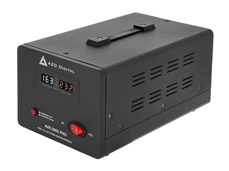 AZO AVR-2000 PRO stabilizator napięcia 2000VA / 2000W, 150÷260 V / 230 V, precyzja 3%, czysty SINUS - np. do agregatu prądotwórczego
