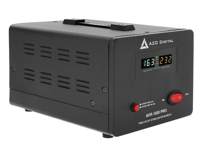 AZO AVR-1000 PRO stabilizator napięcia 1000VA / 1000W, 150÷260V / 230V, precyzja 3%, czysty SINUS - np. do agregatu prądotwórczego