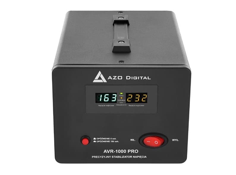 AZO AVR-1000 PRO stabilizator napięcia 1000VA / 1000W, 150÷260V / 230V, precyzja 3%, czysty SINUS - np. do agregatu prądotwórczego
