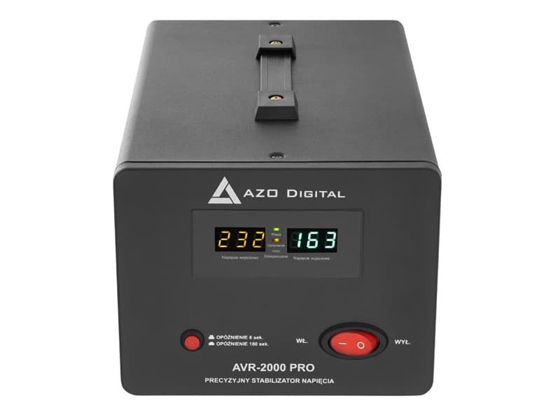AZO AVR-2000 PRO stabilizator napięcia 2000VA / 2000W, 150÷260 V / 230 V, precyzja 3%, czysty SINUS - np. do agregatu prądotwórczego