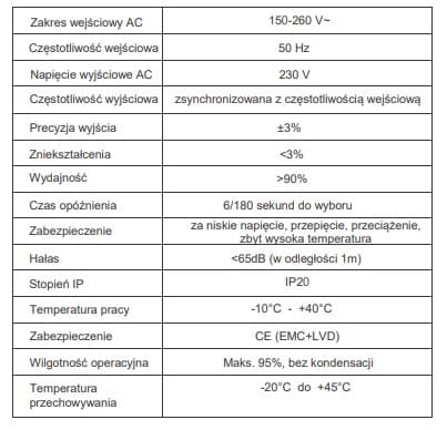 AZO AVR-1000 PRO stabilizator napięcia 1000VA / 1000W, 150÷260V / 230V, precyzja 3%, czysty SINUS - np. do agregatu prądotwórczego