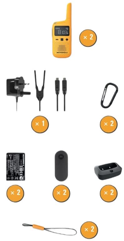 Motorola T72 Go Active [2szt.] krótkofalówki PMR 16 kanałów, IP54 - walkie talkie dla miłośników aktywności na świeżym powietrzu