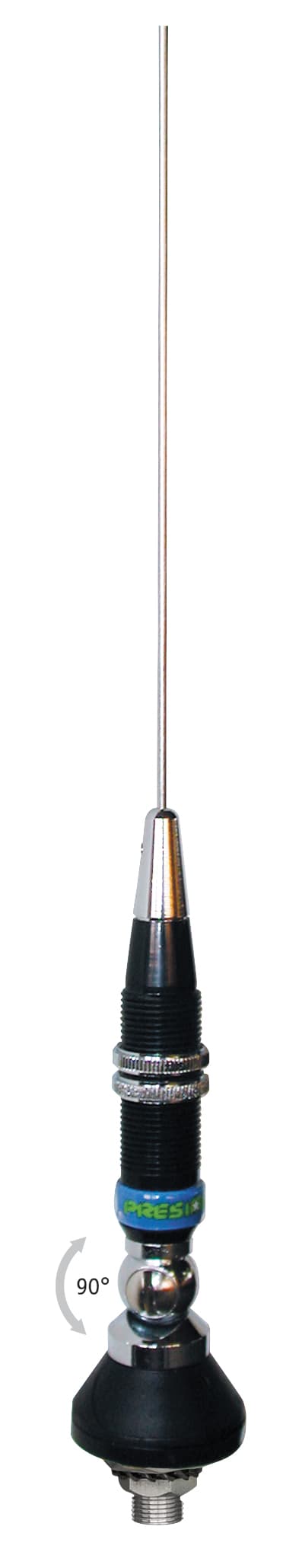 PRESIDENT IOWA S Antena CB montażowa 102cm kabel 4m, wtyk FME + UC-1 - 10 lat gwarancji - np. do TIR, BUS, traktor