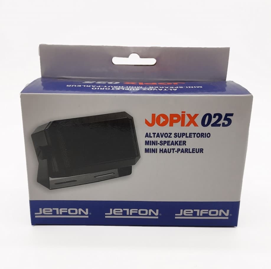 JETFON JOPIX 025 duży głośnik do CB radia z długim przewodem 190cm, wtykiem kątowym minijack i ramką montażową