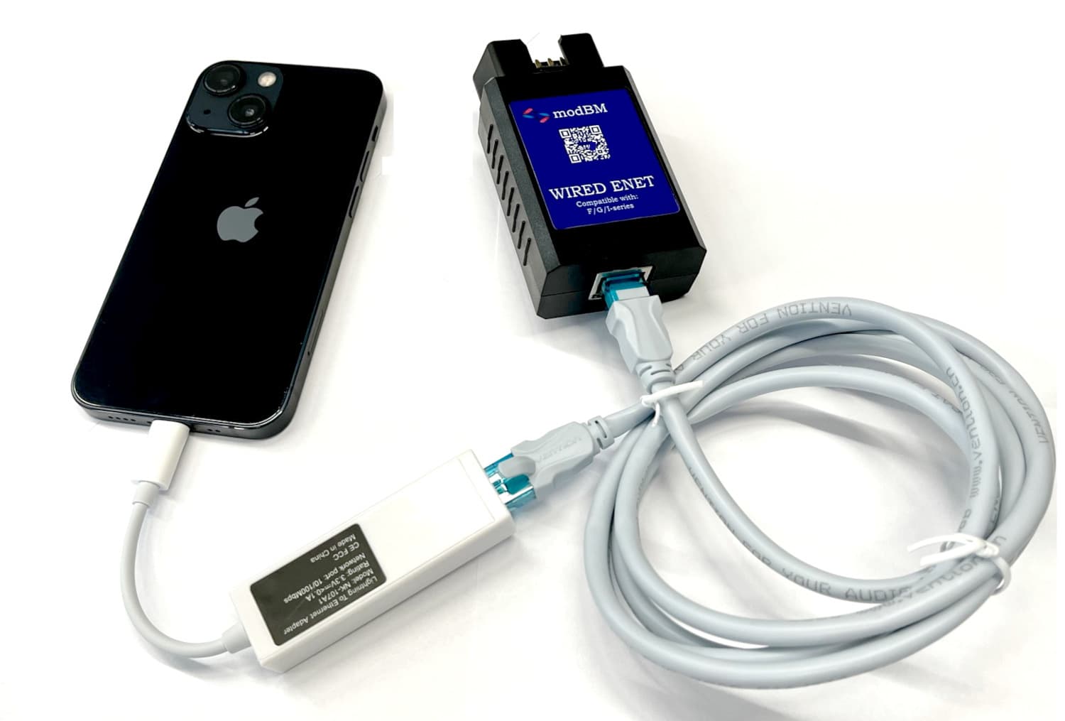 Kabel BMW seria F, G, I ENET + adapter Lightning do smartfonów Apple iPhone - kodowanie/diagnostyka BimmerCode, BimmerLink, MHD, xHP, xDelete, bootmod3