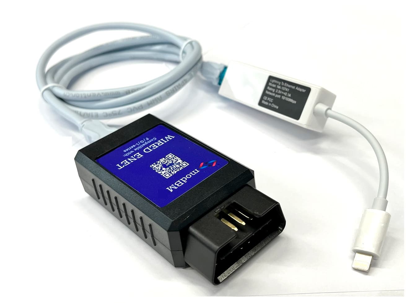 Kabel BMW seria F, G, I ENET + adapter Lightning do smartfonów Apple iPhone - kodowanie/diagnostyka BimmerCode, BimmerLink, MHD, xHP, xDelete, bootmod3