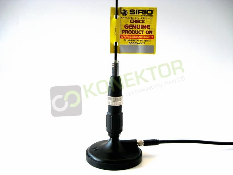 SIRIO MINI SNAKE 27 radiator M6 [65cm] + mocna neodymowa podstawa magnetyczna 80mm, długi kabel 5m