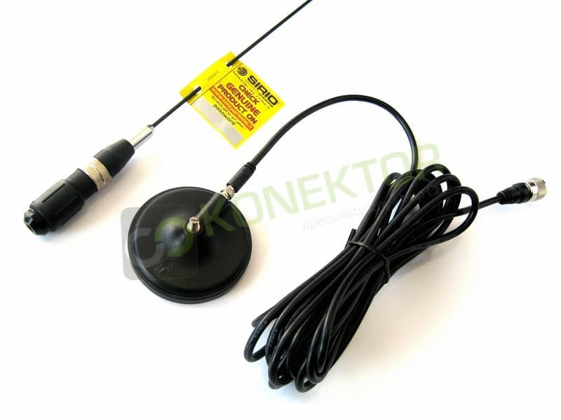 SIRIO MINI SNAKE 27 radiator M6 [65cm] + mocna neodymowa podstawa magnetyczna 80mm, długi kabel 5m