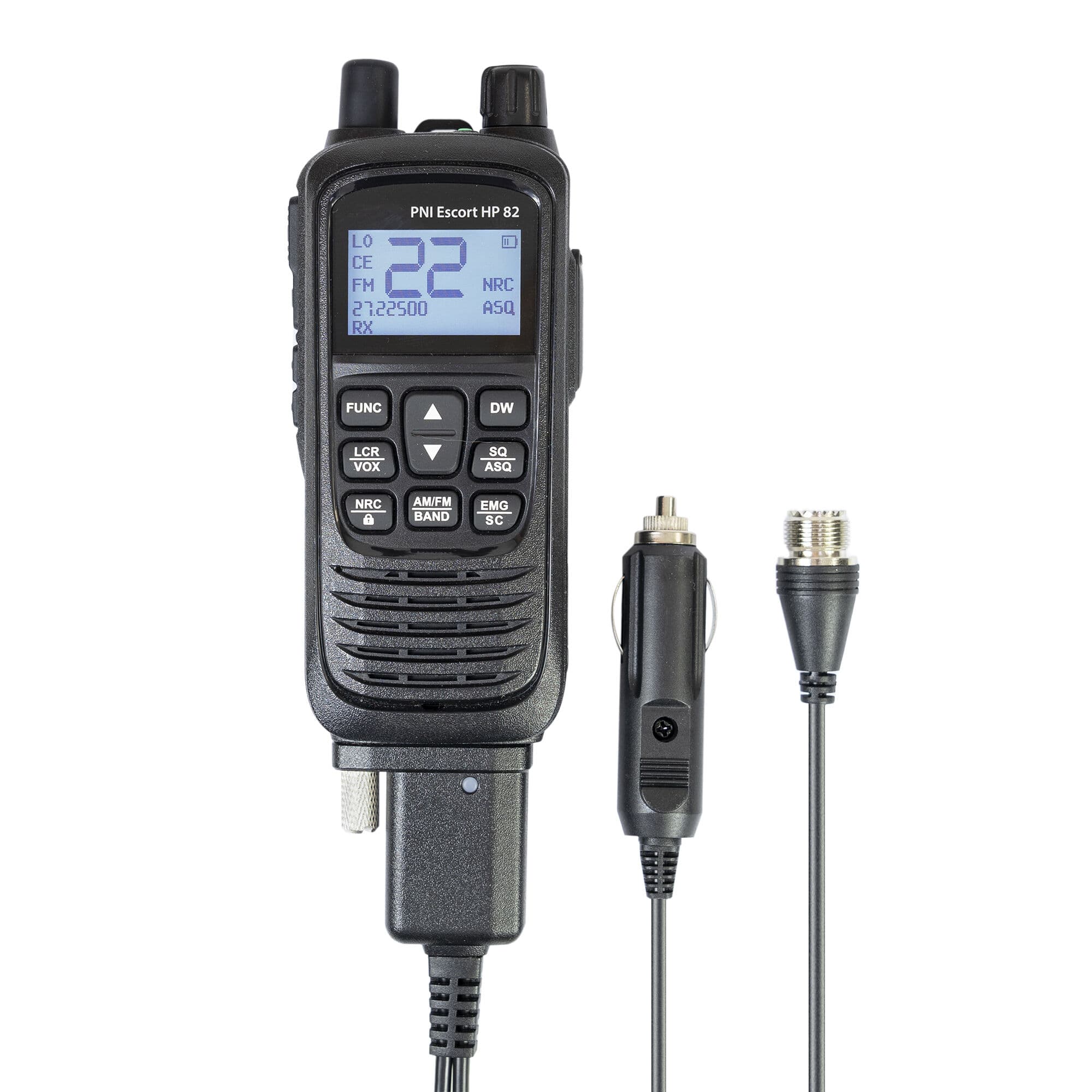 PNI Escort HP 82 CB radio ręczne / przenośne (ręczniak CB) + adapter samochodowy 12V + gniazdo do zewnętrznej anteny CB