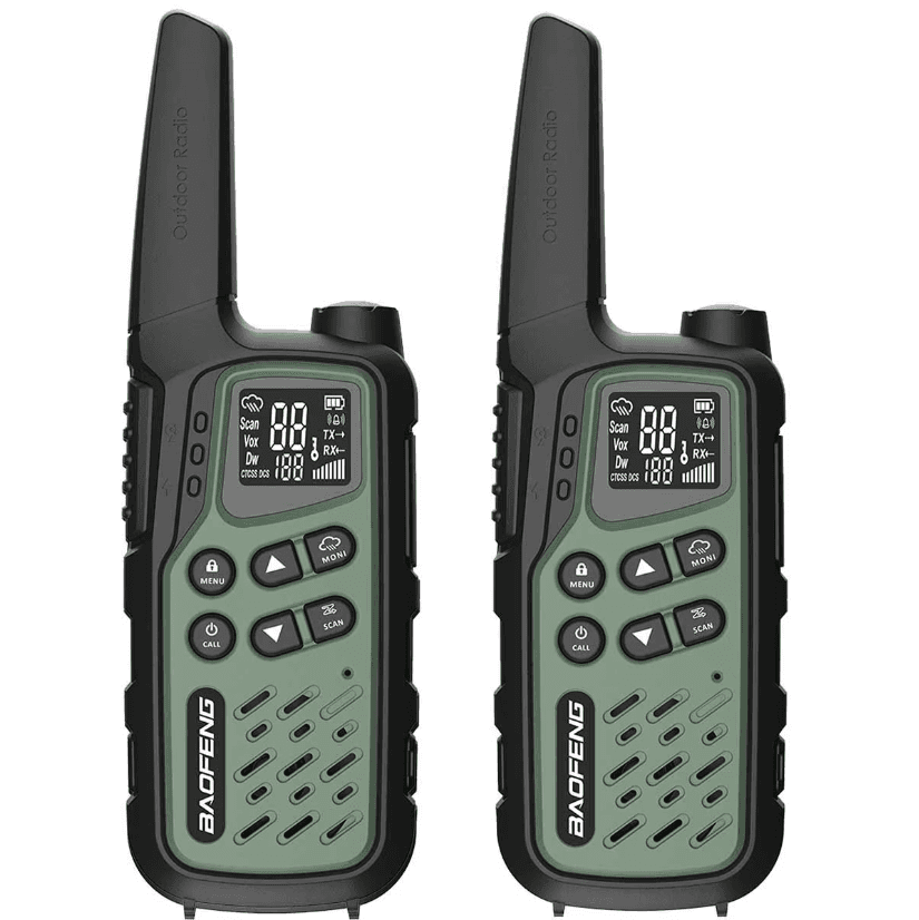 BAOFENG BF-25E GREEN Twin Pack krótkofalówki PMR bez zezwoleń [zestaw 2szt.]  - walkie talkie, PMR 446