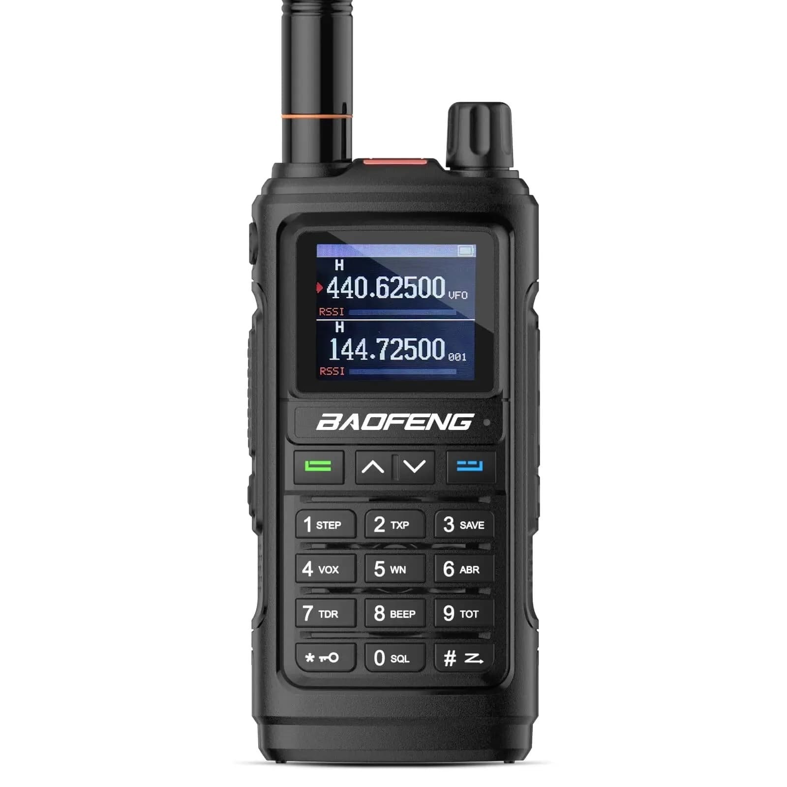 BAOFENG UV-17E radiotelefon ręczny 5W VHF/UHF 144-146/430-440MHz, wodoszczelny norma IP-54, radio FM, latarka LED, USB-C - kolor czarny