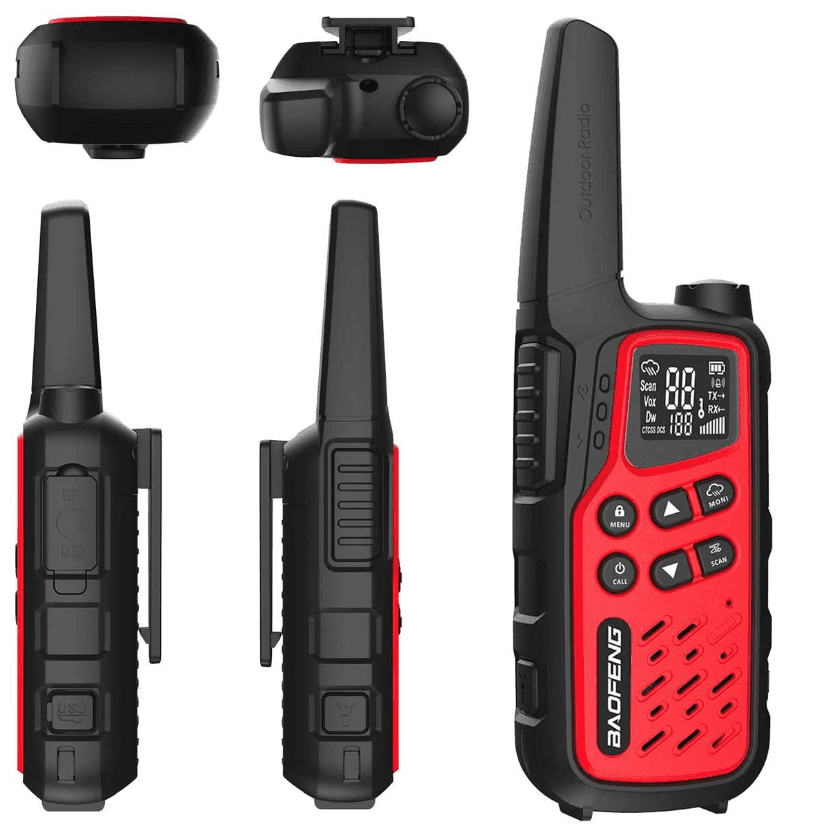 BAOFENG BF-25E RED Twin Pack krótkofalówki PMR bez zezwoleń [zestaw 2szt.]  - walkie talkie, PMR 446