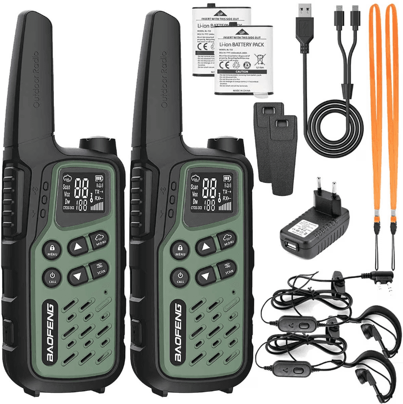 BAOFENG BF-25E GREEN Twin Pack krótkofalówki PMR bez zezwoleń [zestaw 2szt.]  - walkie talkie, PMR 446