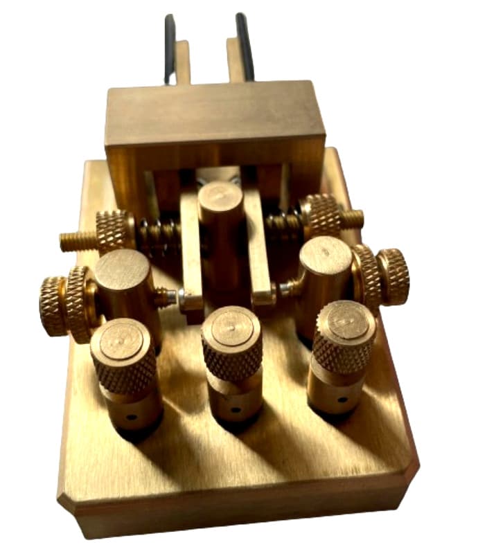 JNCRadio K-1 Gold klucz manipulator dwudźwigniowy CW do telegrafii - alfabet Morse'a - mosiężny, solidny (klucz CW jambiczny)