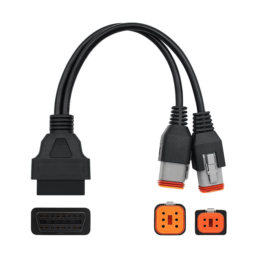Adapter podwójny do Harley Davidson (wtyki 4-pin + 6-pin) - uniwersalna przejściówka do skanera interfejsu OBD-2 16-pin