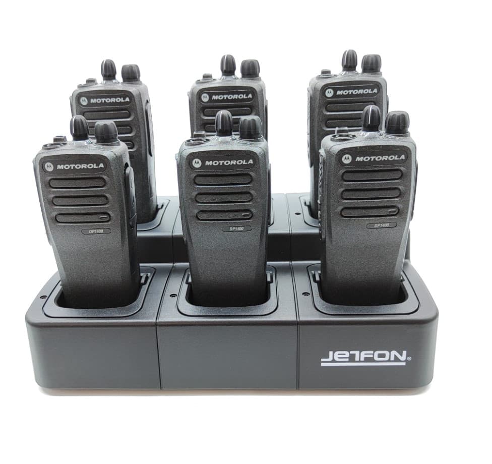 Jetfon Multi M-1400 ładowarka 6-stanowiskowa do radiostacji Motorola DP1400, CP040, CP-150, CP-200, EP-450, GP-3188, GP-3688 i PR-400