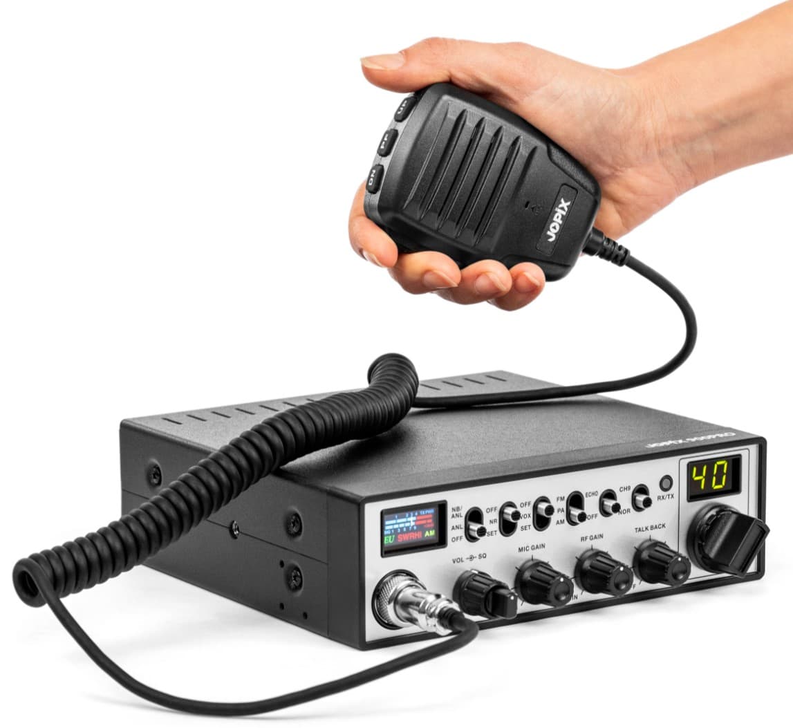JOPIX 900 PRO solidne CB radio AM/FM, zasilanie 12/24V - do ciężarówki, busa, koparki, traktora itp.