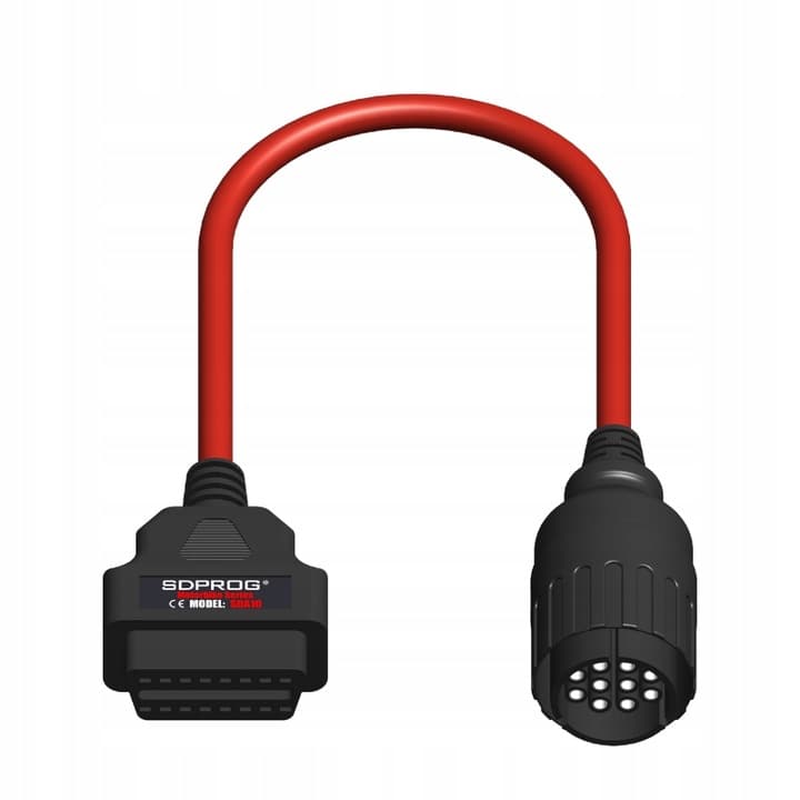 SDPROG SDA10 adapter BMW 10-PIN okrągłe do OBD-II 16-pin, przejściówka do ICOM D - motocykle BMW serie F, K, R, S