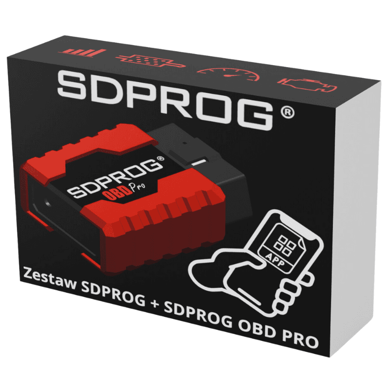 SDPROG OBD PRO interfejs diagnostyczny OBD2 + LICENCJA - oprogramowanie po polsku kompletny zestaw diagnostyczny iOS / Android