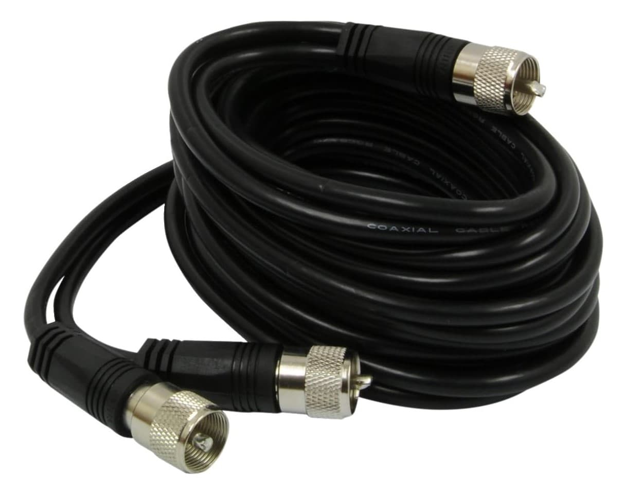 RoadPro RP-12CCP kabel 3,60m z wtykami UC-1 do podwójnych anten CB - okablowanie współfazowe np. FireStik, Solarcon, Wilson itp. (PL-259 - 3,60m - 2x PL-259)