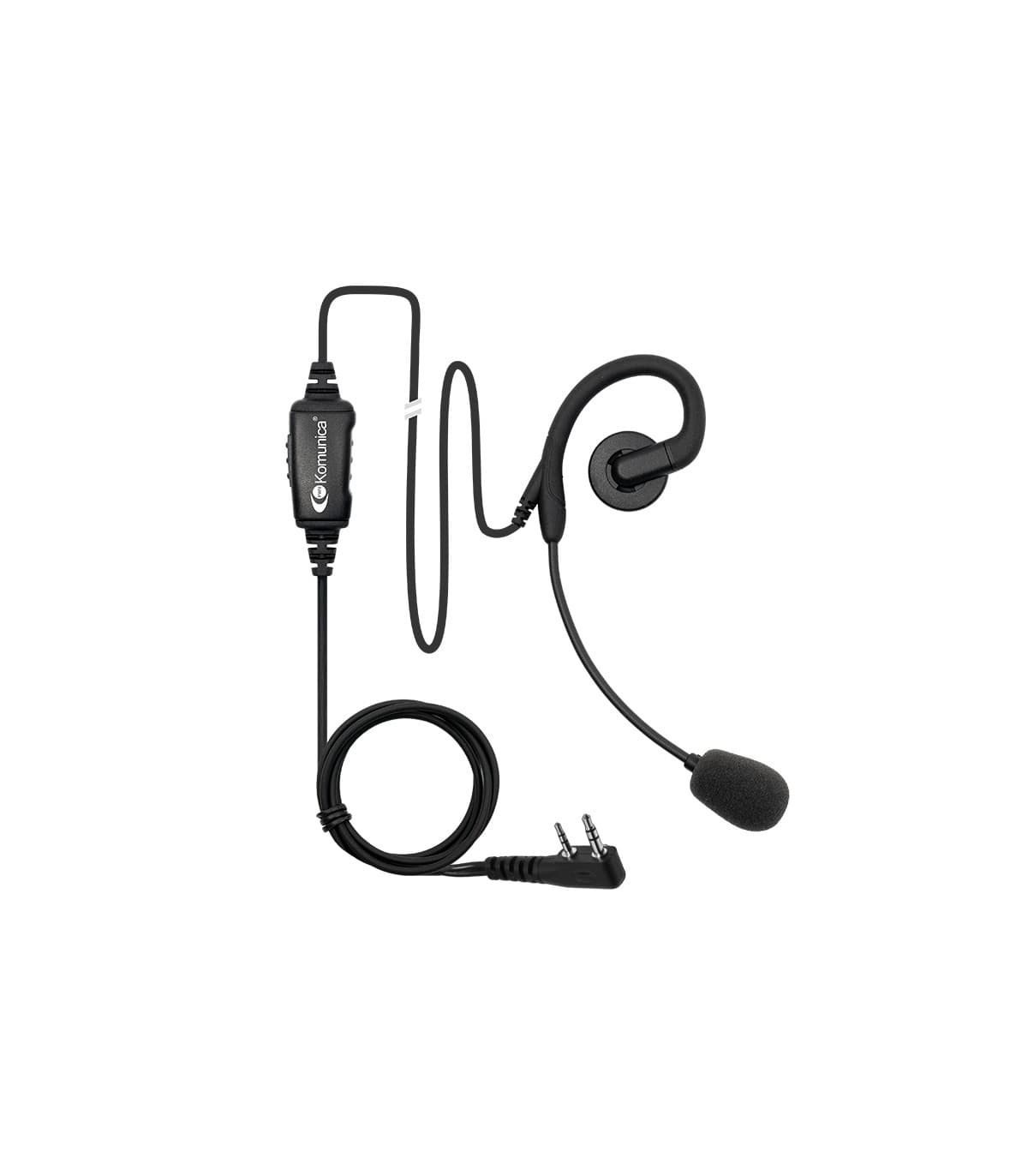 KOMUNICA PWR-MIC-2-K higieniczna mikrofonosłuchawka z pałąkiem wysokiej jakości wtyk 2-pin K Kenwood np. Baofeng UV-5R, UV-82, Wouxun, TYT