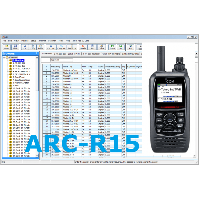 BUTEL ARC-R15 oprogramowanie do skanera Icom IC-R15 (alternatywa dla CS-R15)