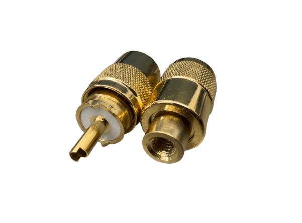 Wtyk UC-1 Maas PL-259/6 PTFE złocony na przewód 5-6mm np. RG-58, RF-5, H-155, HyperFlex 5 (RG58, RF5, H155) - teflonowy długi