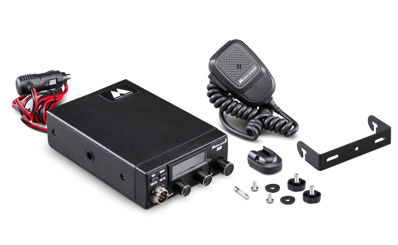 Midland 18 CB radio AM/FM, automatyczna blokada szumów, RF Gain, 7 kolorów podświetlenia