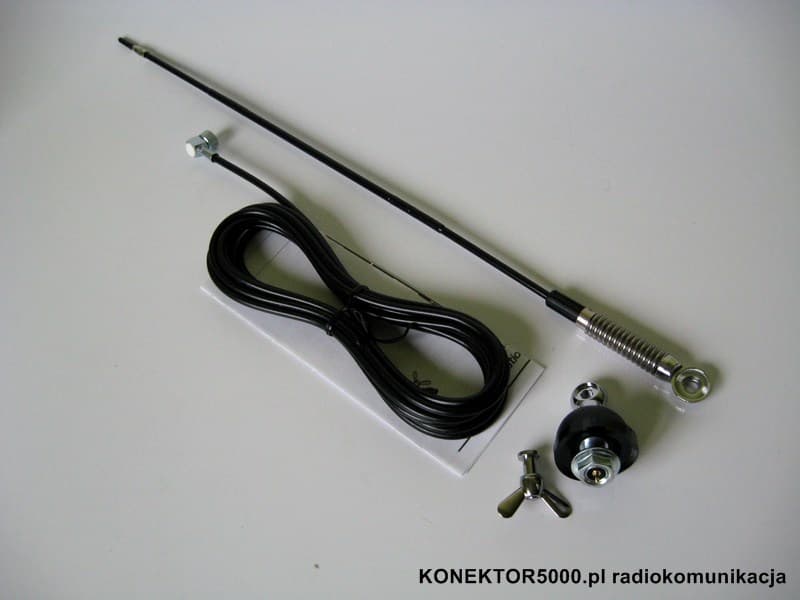 SIRIO T-27 Antena CB helikalna CLC montażowa 62cm kabel 4m (podobna do Sirio T-3 27)