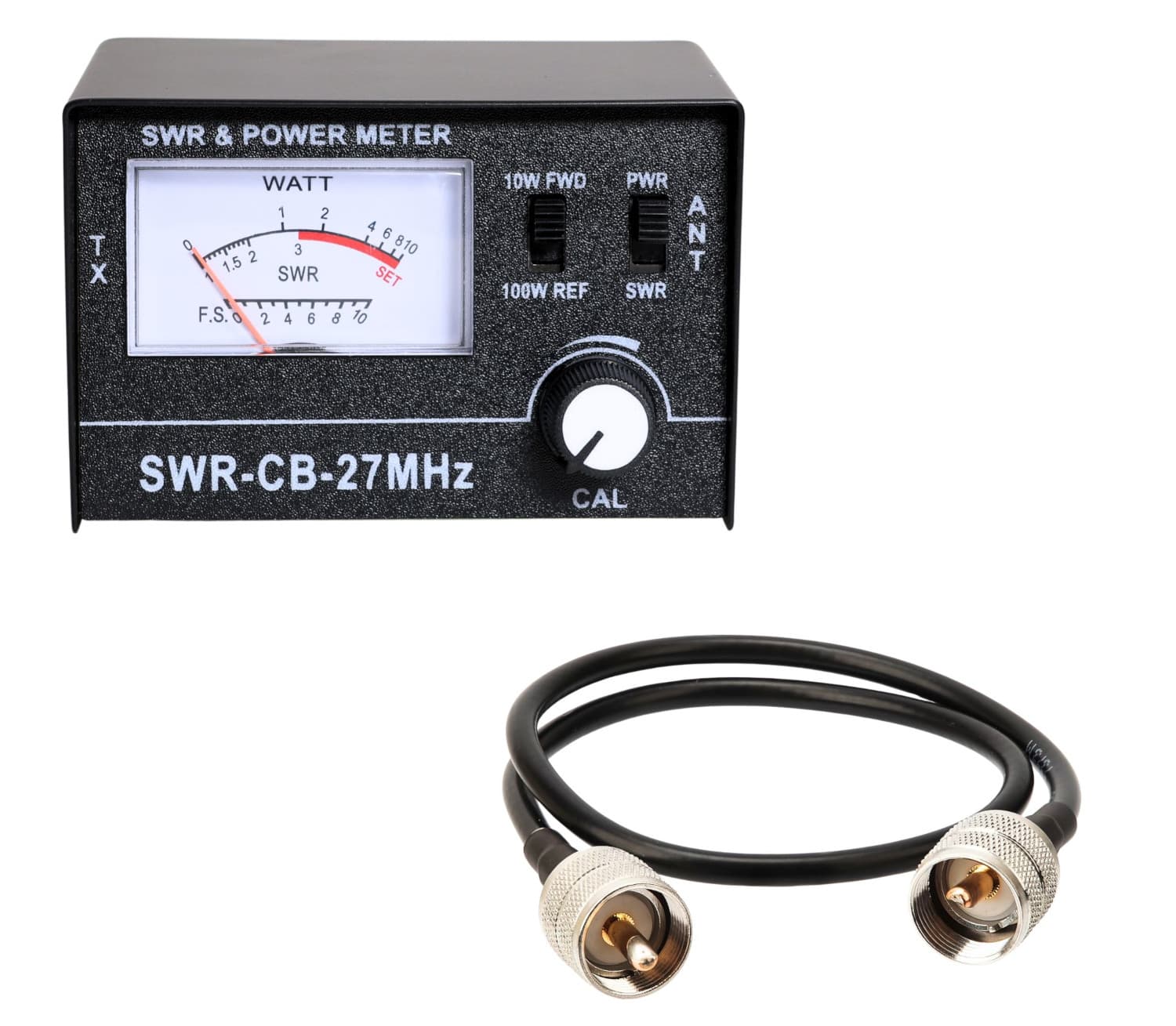 RADIORA SWR-CB-27MHz + KABEL POŁĄCZENIOWY 50cm - miernik SWR do anten CB i miernik mocy do CB radia / POLSKA INSTRUKCJA (reflektometr 26-30MHz)