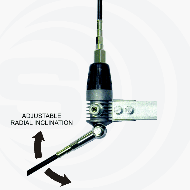 SIRIO BOOMERANG 27 W krótka antena bazowa CB 133cm - antena CB stacjonarna 1/4 fali na balkon, promiennik fiberglass