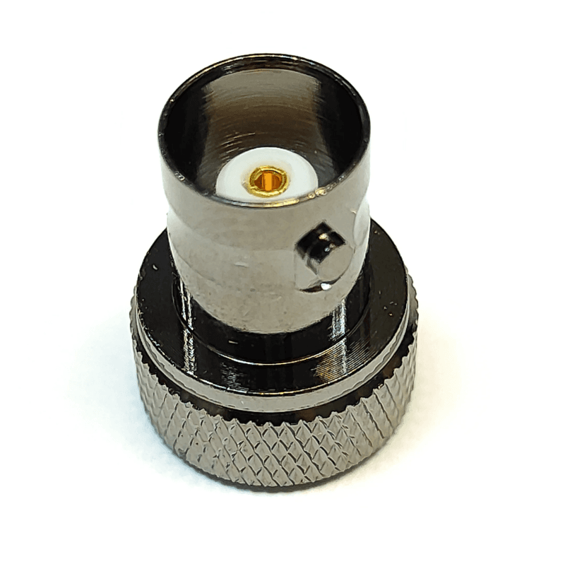 Estetyczny adapter SMA/BNC (kolor GUN METAL) przejściówka SMA-M (męskie) / BNC-F żeńskie - do skanerów, RTL SDR, Wouxun KG-UV9D, TYT, SDRPlay
