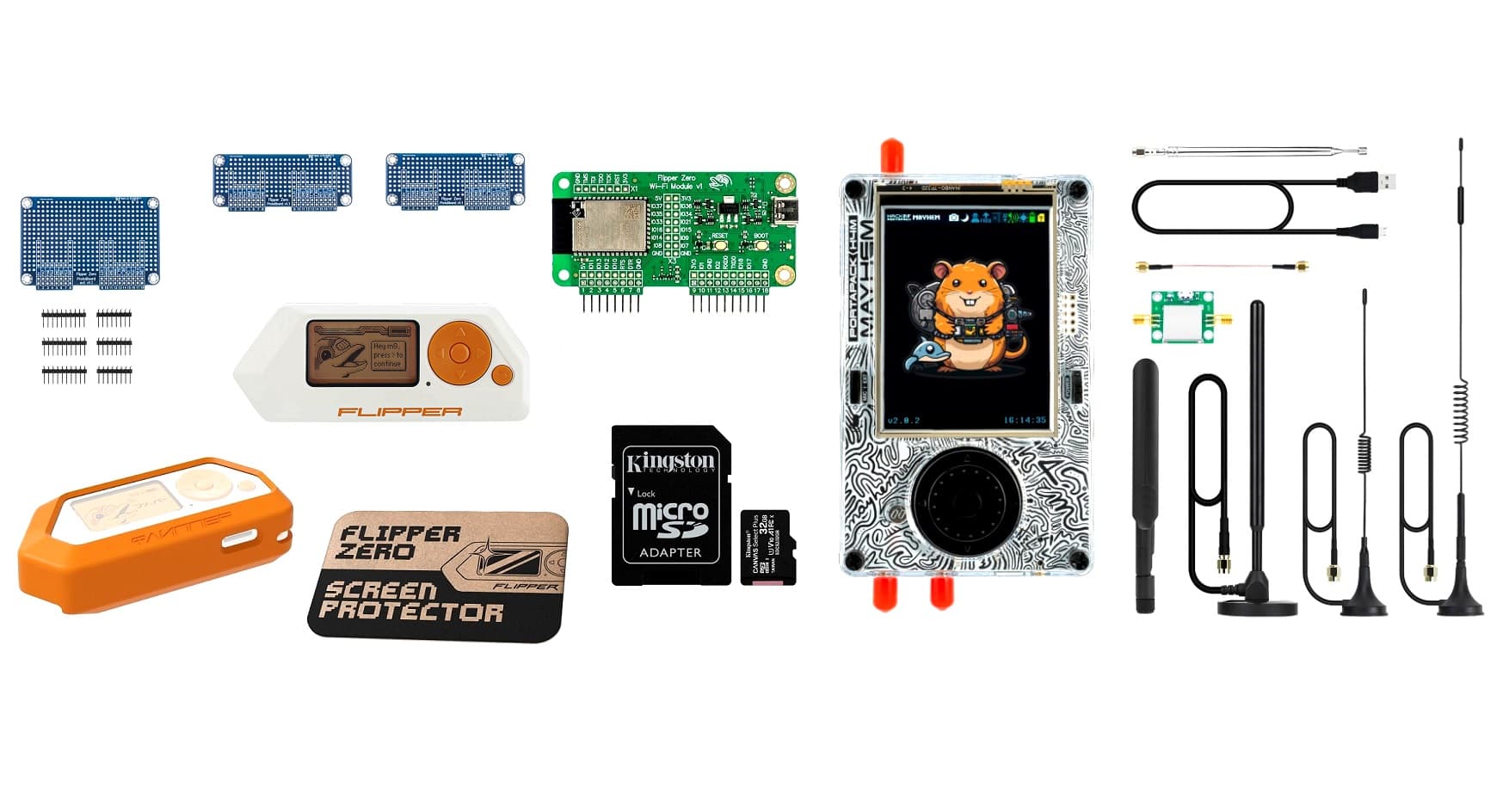 Zestaw FLIPPER ZERO + HackRF One PortaPack H4M Mayhem + akcesoria - profesjonalny zestaw dla pentesterów, hobbystów RF i specjalistów ds. bezpieczeństwa