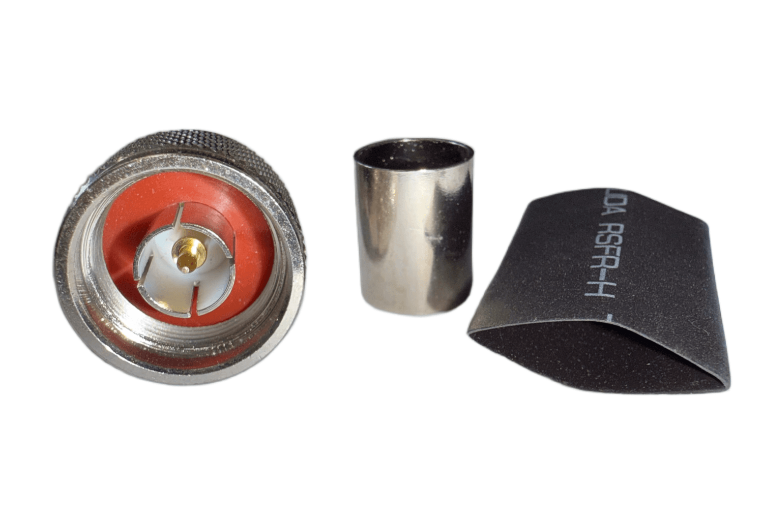 Wtyk N zaciskany na gruby kabel RG-213 / H-1000 / RF-10 itp. - w zestawie z koszulką termokurczliwą