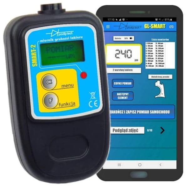 Prodig Tech GL-SMART-2 miernik grubości lakieru (stal/stal ocynkowana/aluminium) aplikacja GL-SMART - Łódź, Zbąszyńska 2 # grubościomierz lakieru #