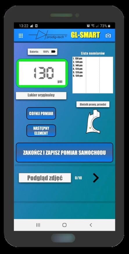 Prodig Tech GL-SMART-8 miernik grubości lakieru (stal/stal ocynkowana/aluminium) aplikacja GL-SMART - Łódź, Zbąszyńska 2 # grubościomierz lakieru #