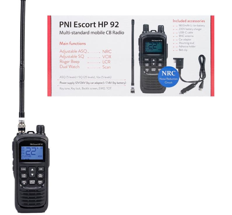 PNI Escort HP 92 NRC CB radio ręczne / przenośne (ręczniak CB) + adapter samochodowy 12/24V (PNI HP-92)