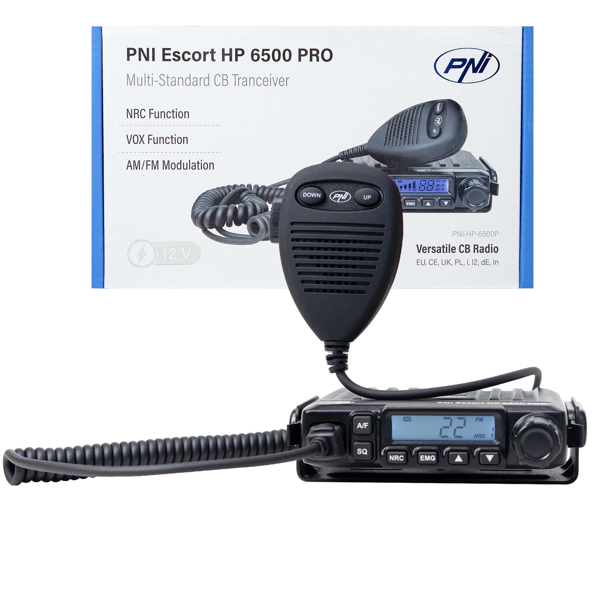 PNI Escort HP 6500 ultra kompaktowe CB radio z automatyczną blokadą szumów, RF Gain, S-METR