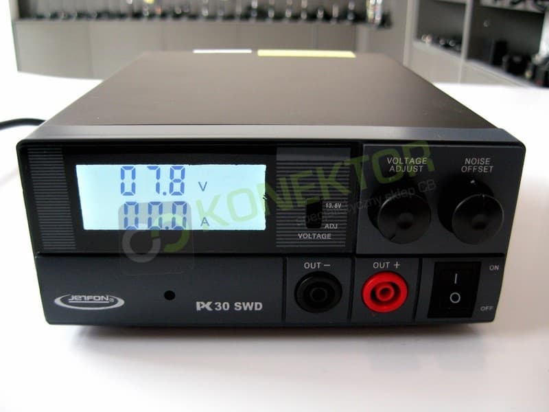 Jetfon PC-30 SWD kompaktowy zasilacz impulsowy 30A cyfrowe wskaźniki, regulacja napięcia 9-15V