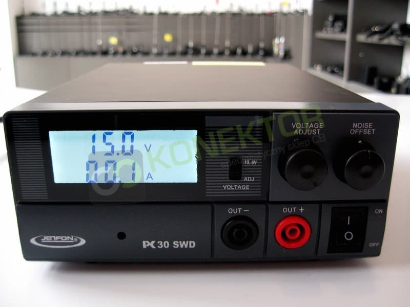 Jetfon PC-30 SWD kompaktowy zasilacz impulsowy 30A cyfrowe wskaźniki, regulacja napięcia 9-15V