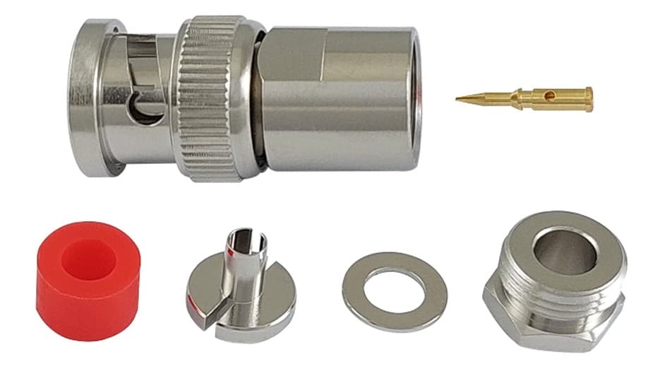 Wtyk BNC skręcany na przewód 6mm np. RF-5, H-155, Aircell 5, PTFE/Gold SSB 7720