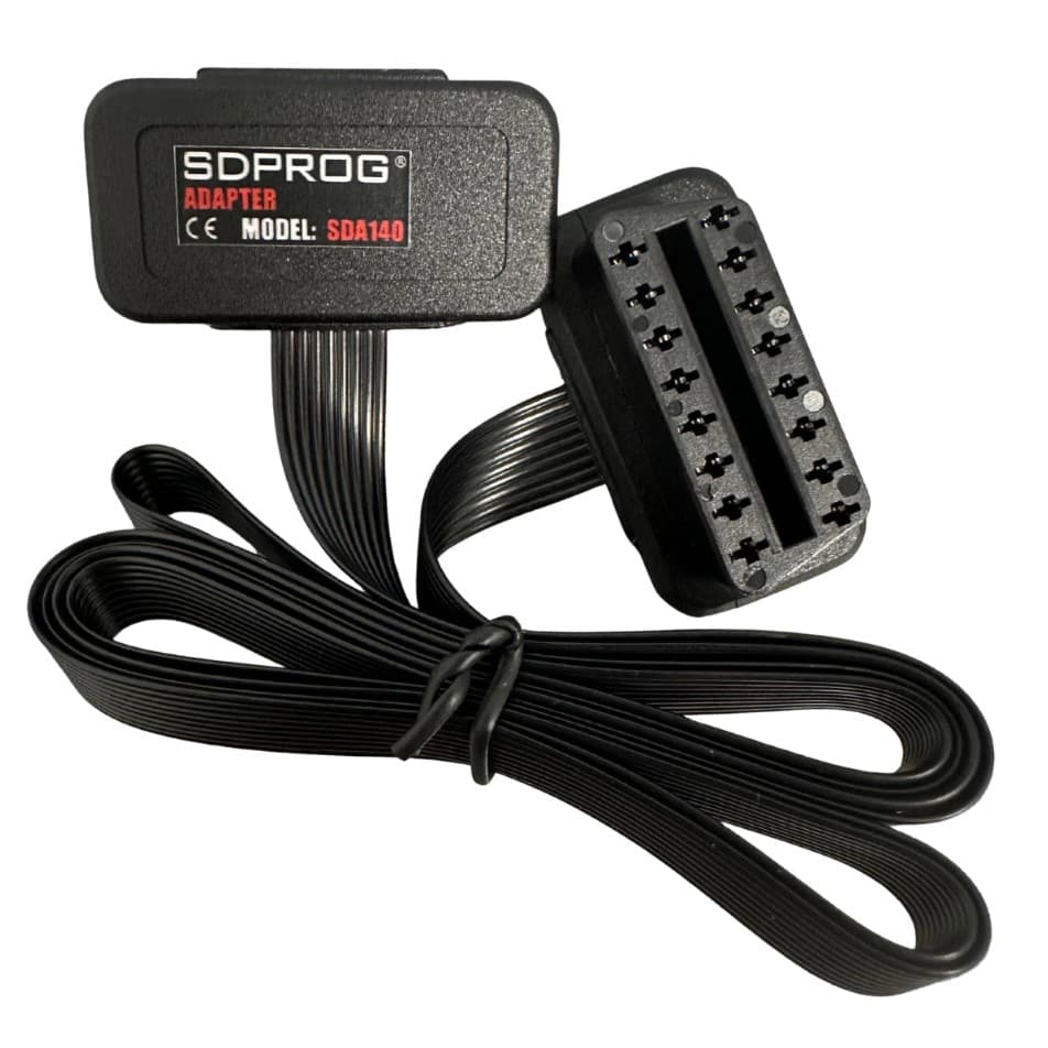 SDPROG SDA140 Adapter OBD-II 100cm gniazdo/wtyk OBD-2 16-pin PŁASKI KABEL np. do interfejsów diagnostycznych (przedłużka kabel OBD2)