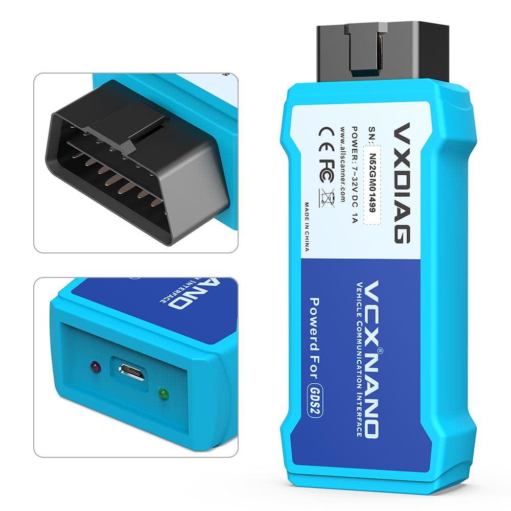 VXDIAG NANO NX600PRO OPEL SAAB CHEVROLET amerykańskie GM do GDS2 Tech2Win - interfejs diagnostyczny OBD-2 / głowica, wersja WiFi - 100% legalny